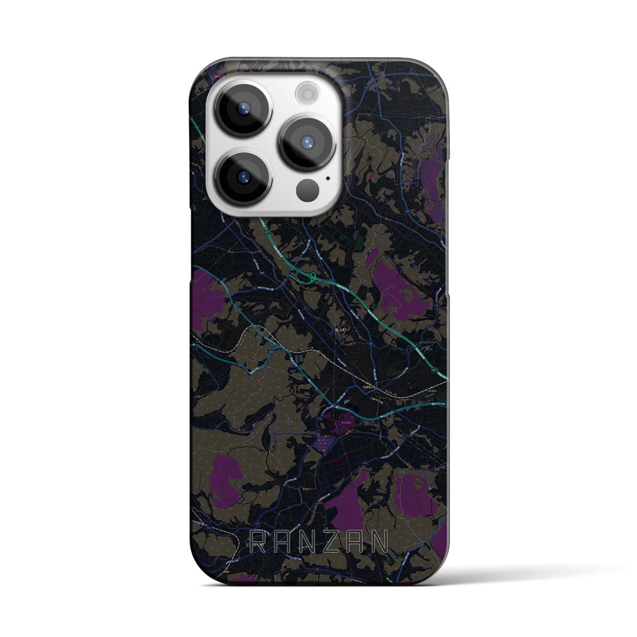 【嵐山(埼玉県)】地図柄iPhoneケース(バックカバータイプ)