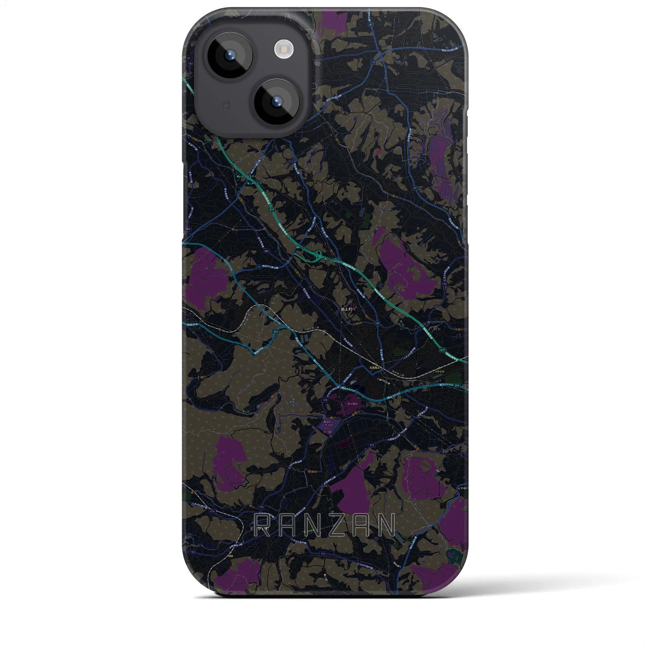 【嵐山(埼玉県)】地図柄iPhoneケース(バックカバータイプ)