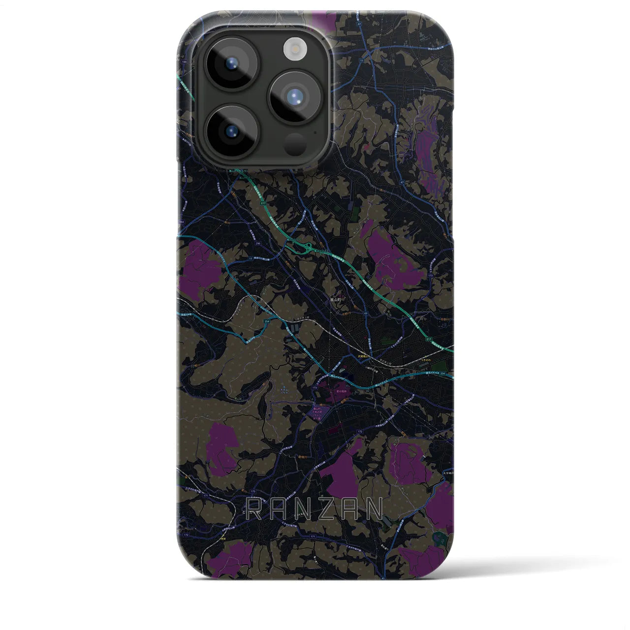 【嵐山(埼玉県)】地図柄iPhoneケース(バックカバータイプ)