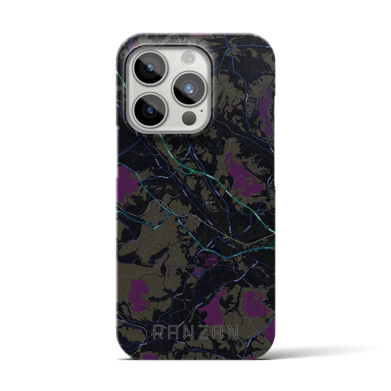 【嵐山(埼玉県)】地図柄iPhoneケース(バックカバータイプ)