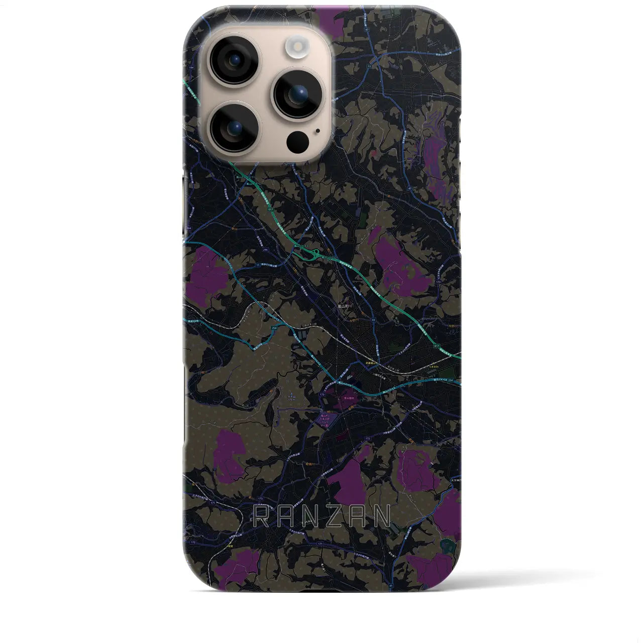 【嵐山(埼玉県)】地図柄iPhoneケース(バックカバータイプ)