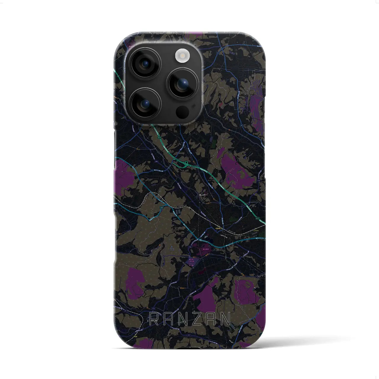 【嵐山(埼玉県)】地図柄iPhoneケース(バックカバータイプ)
