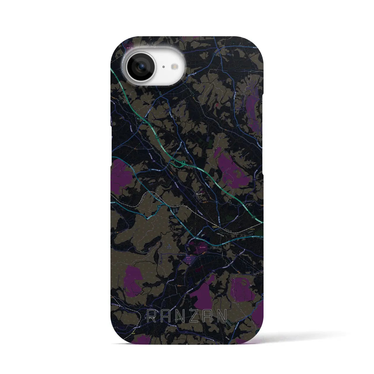 【嵐山(埼玉県)】地図柄iPhoneケース(バックカバータイプ)