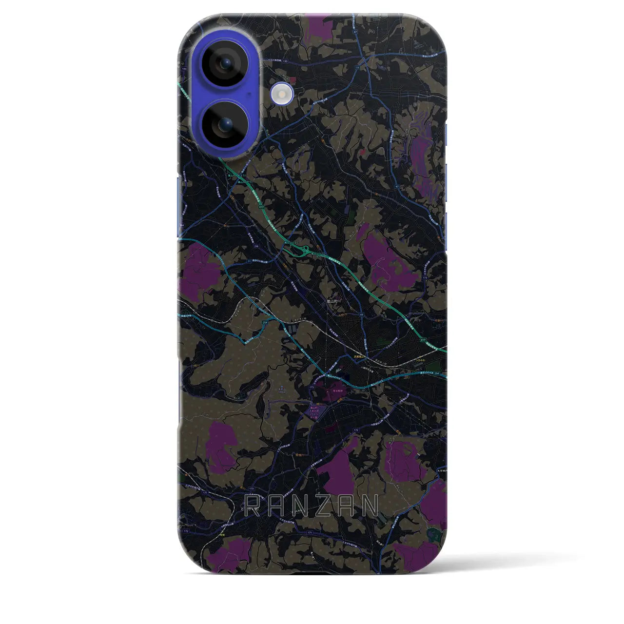 【嵐山(埼玉県)】地図柄iPhoneケース(バックカバータイプ)