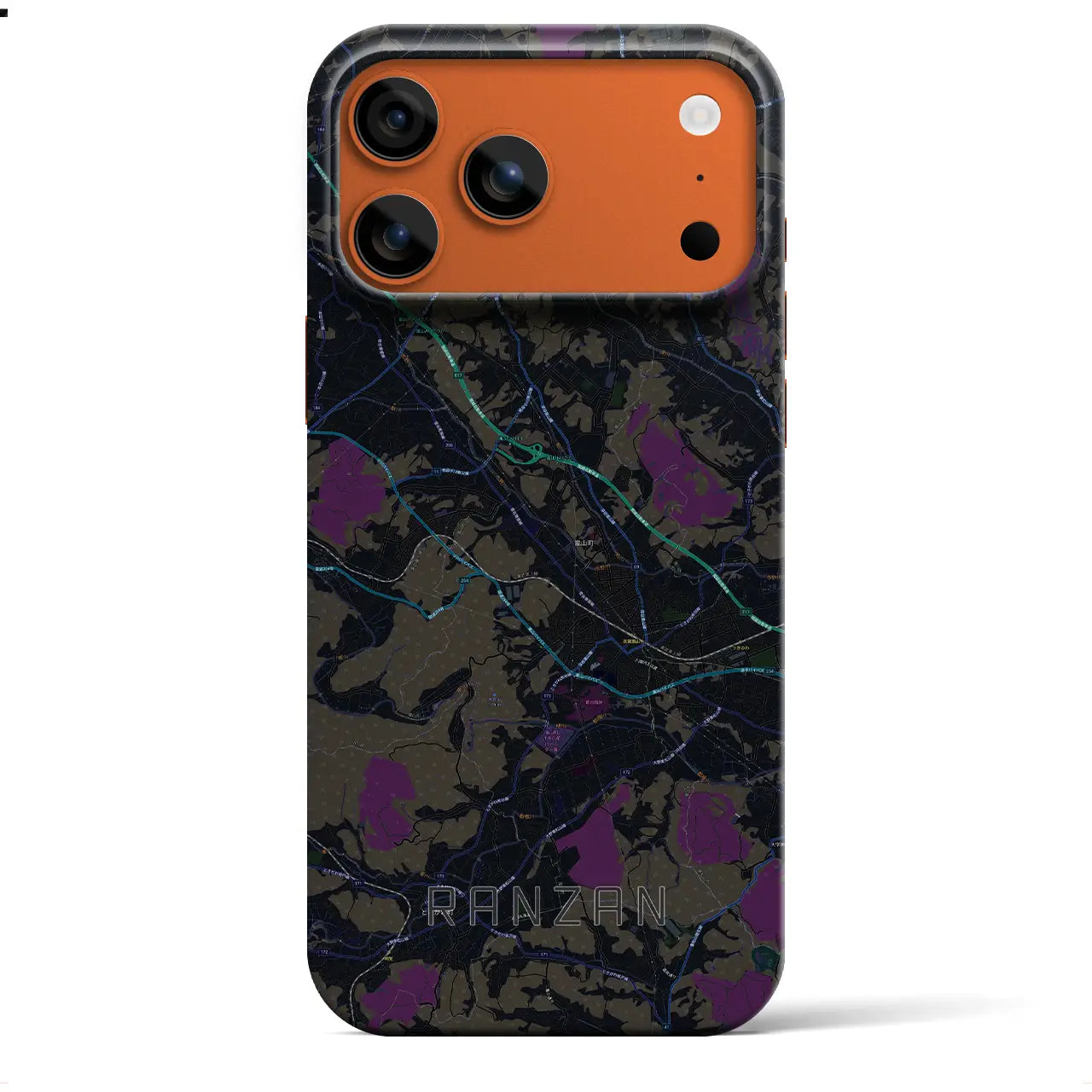 【嵐山(埼玉県)】地図柄iPhoneケース(バックカバータイプ)