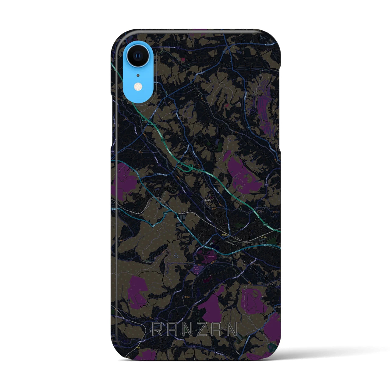 【嵐山(埼玉県)】地図柄iPhoneケース(バックカバータイプ)
