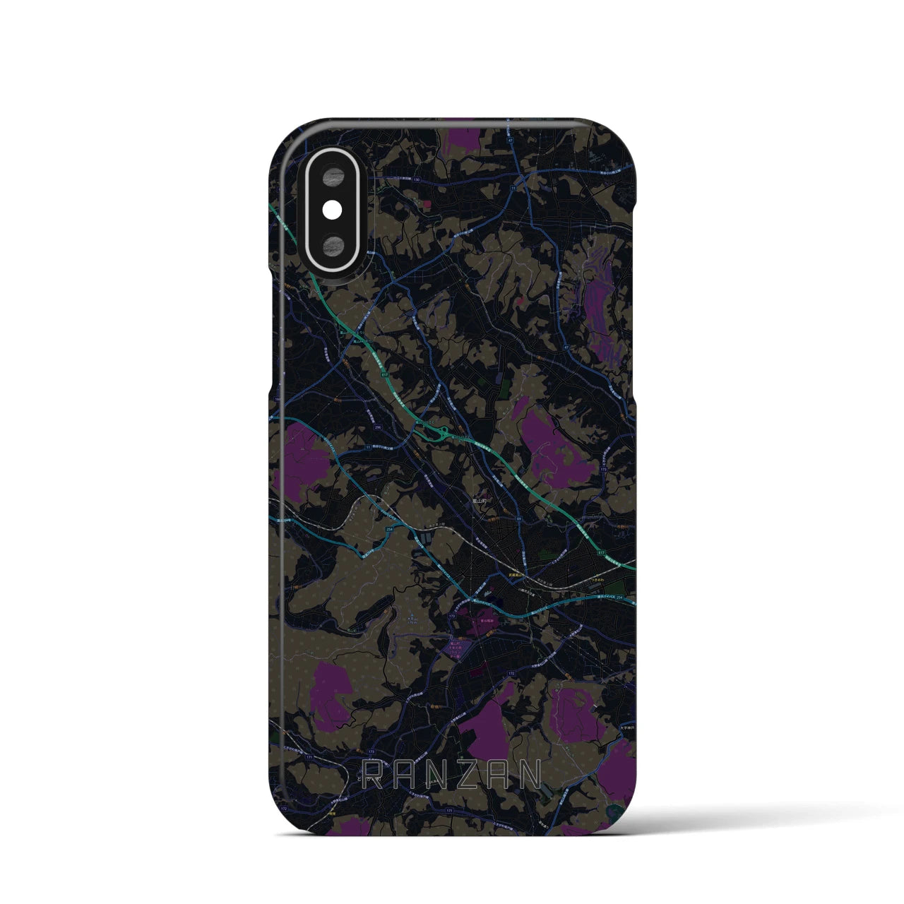 【嵐山(埼玉県)】地図柄iPhoneケース(バックカバータイプ)