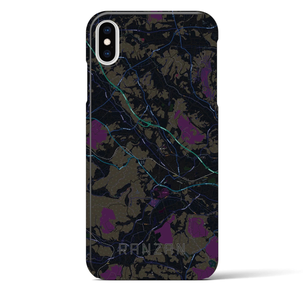 【嵐山(埼玉県)】地図柄iPhoneケース(バックカバータイプ)