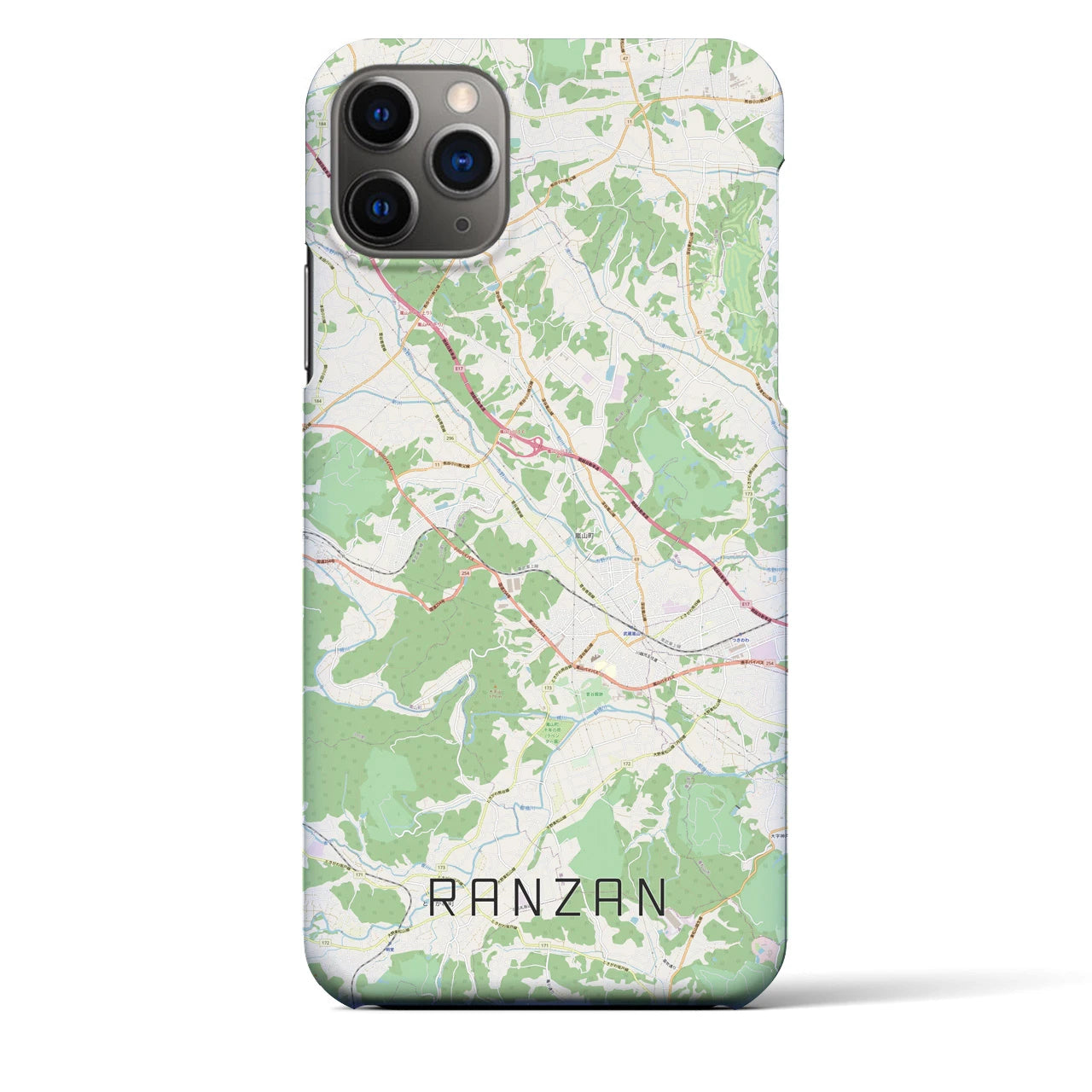 【嵐山(埼玉県)】地図柄iPhoneケース(バックカバータイプ)