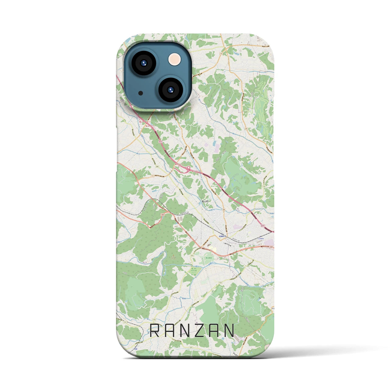 【嵐山(埼玉県)】地図柄iPhoneケース(バックカバータイプ)