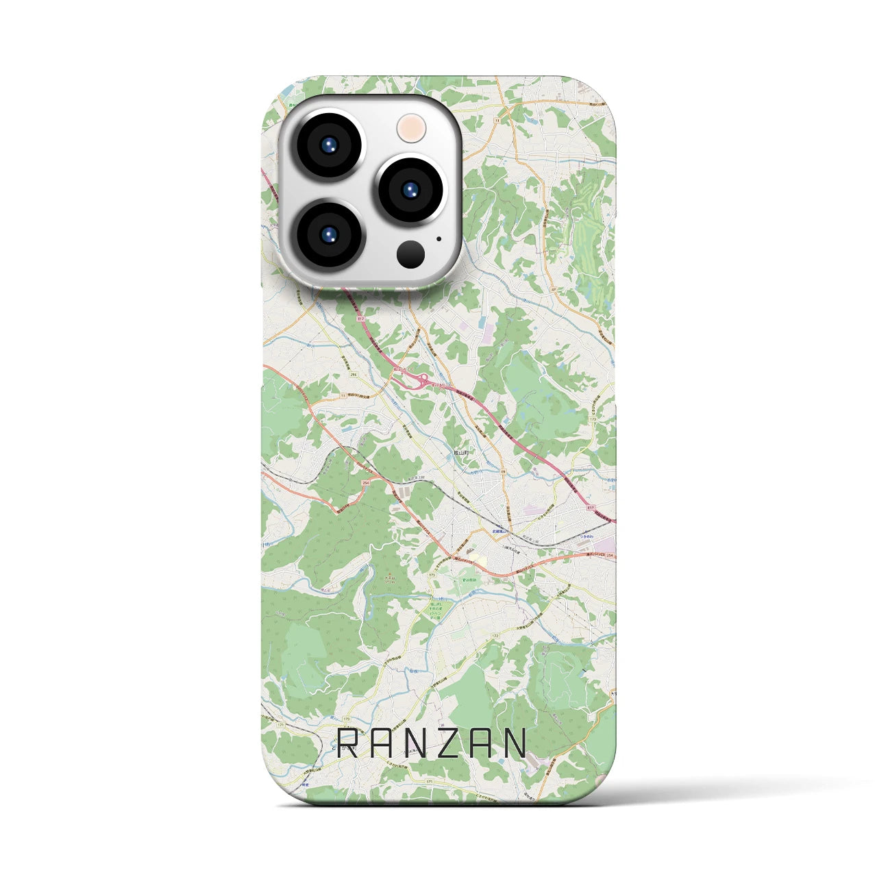 【嵐山(埼玉県)】地図柄iPhoneケース(バックカバータイプ)