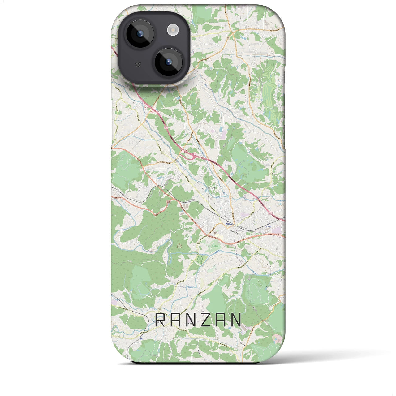 【嵐山(埼玉県)】地図柄iPhoneケース(バックカバータイプ)