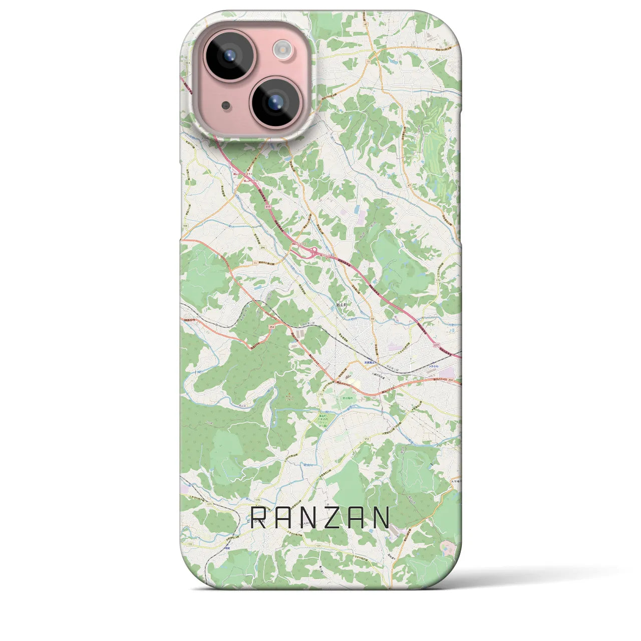 【嵐山(埼玉県)】地図柄iPhoneケース(バックカバータイプ)