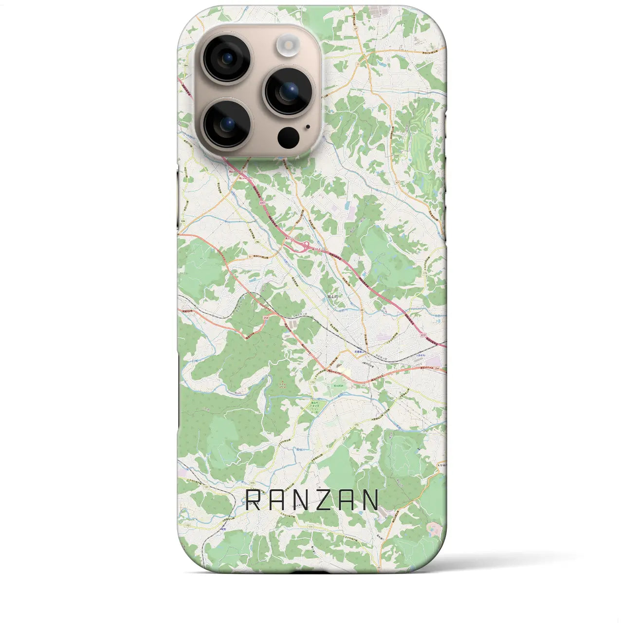 【嵐山(埼玉県)】地図柄iPhoneケース(バックカバータイプ)