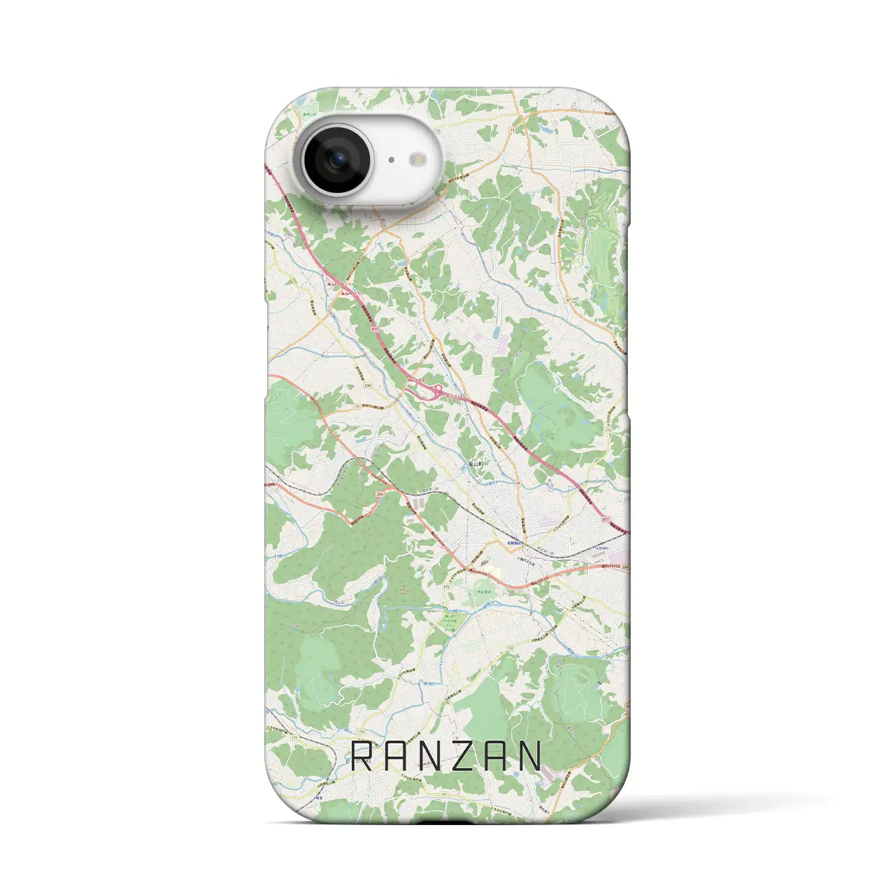 【嵐山(埼玉県)】地図柄iPhoneケース(バックカバータイプ)