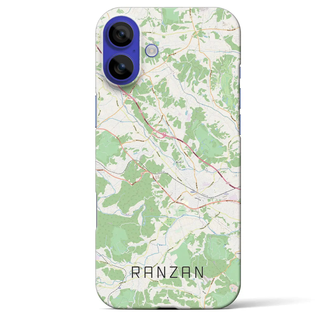 【嵐山(埼玉県)】地図柄iPhoneケース(バックカバータイプ)ナチュラル・iPhone 16 Pro Max 用