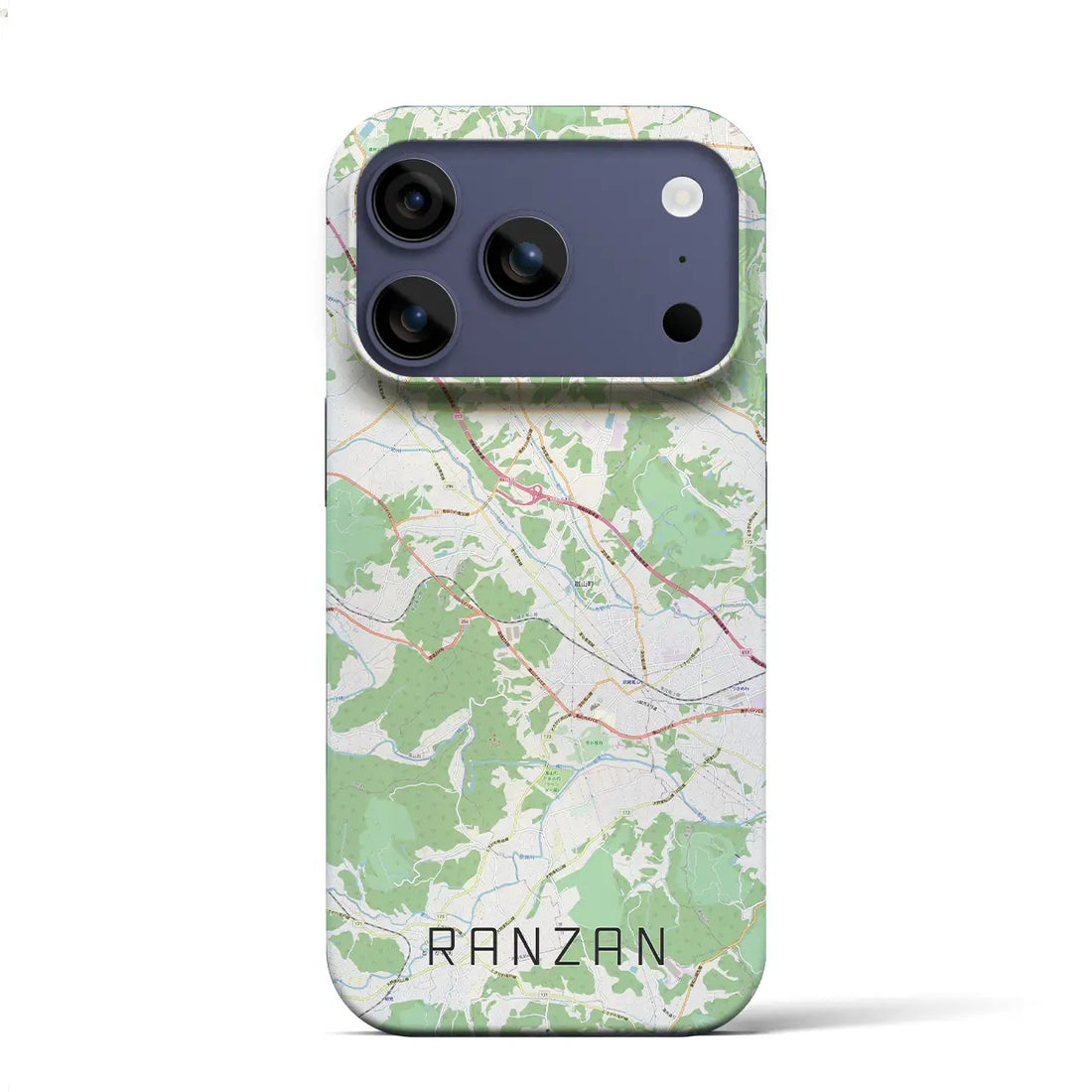 【嵐山(埼玉県)】地図柄iPhoneケース(バックカバータイプ)ナチュラル・iPhone 17 Pro Max 用