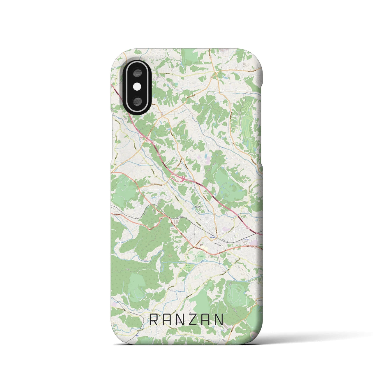 【嵐山(埼玉県)】地図柄iPhoneケース(バックカバータイプ)