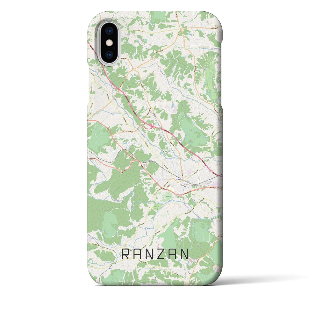 【嵐山(埼玉県)】地図柄iPhoneケース(バックカバータイプ)