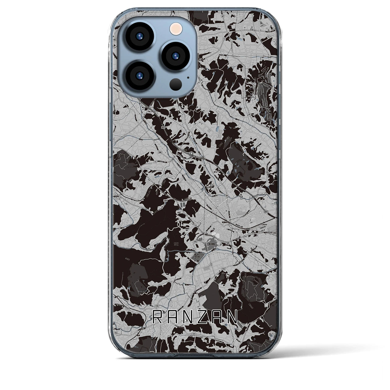 【嵐山(埼玉県)】地図柄iPhoneケース(クリアタイプ)