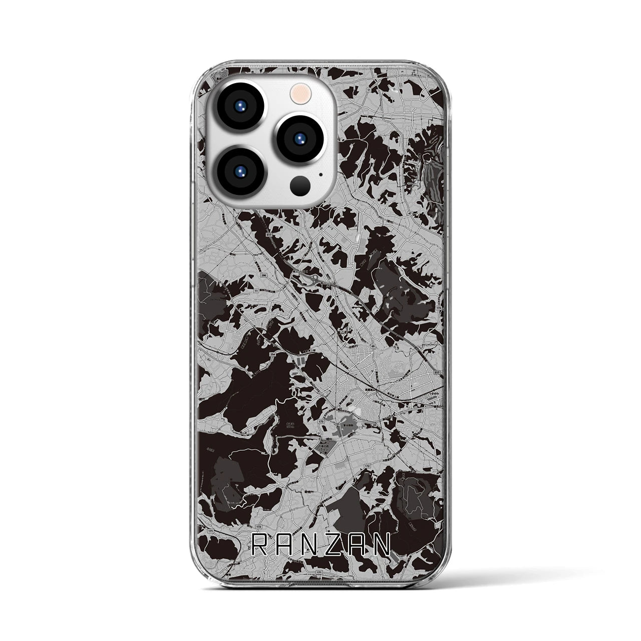 【嵐山(埼玉県)】地図柄iPhoneケース(クリアタイプ)