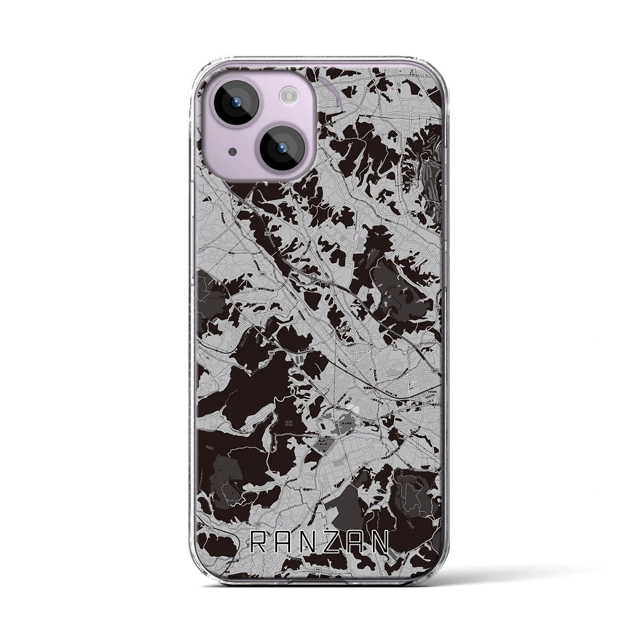 【嵐山(埼玉県)】地図柄iPhoneケース(クリアタイプ)