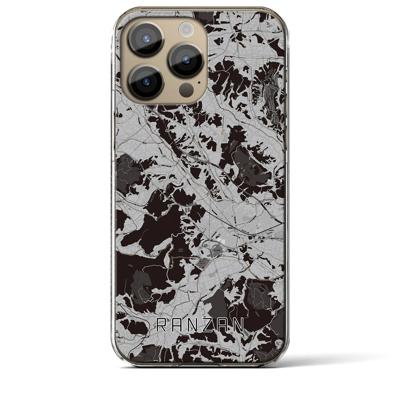 【嵐山(埼玉県)】地図柄iPhoneケース(クリアタイプ)