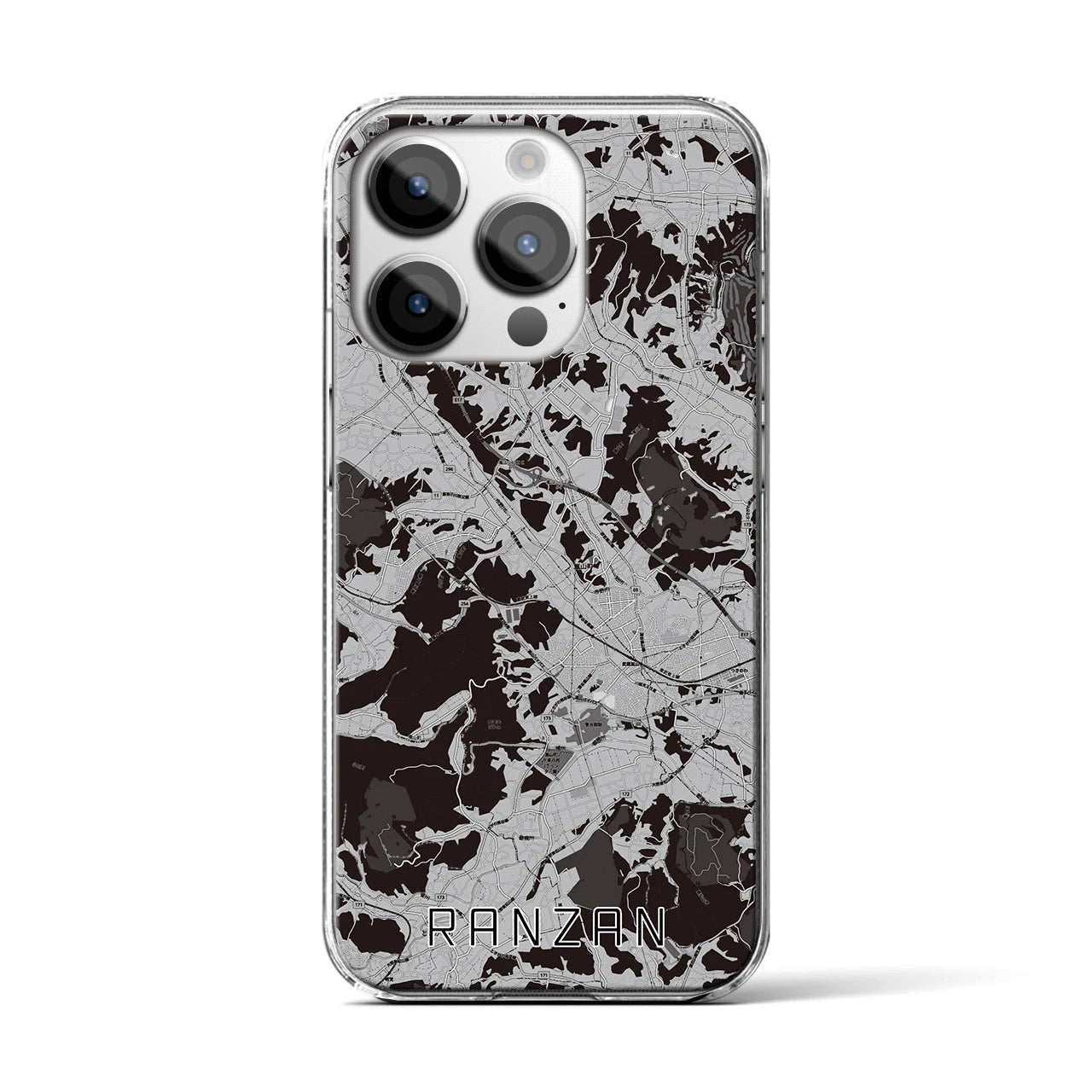 【嵐山(埼玉県)】地図柄iPhoneケース(クリアタイプ)