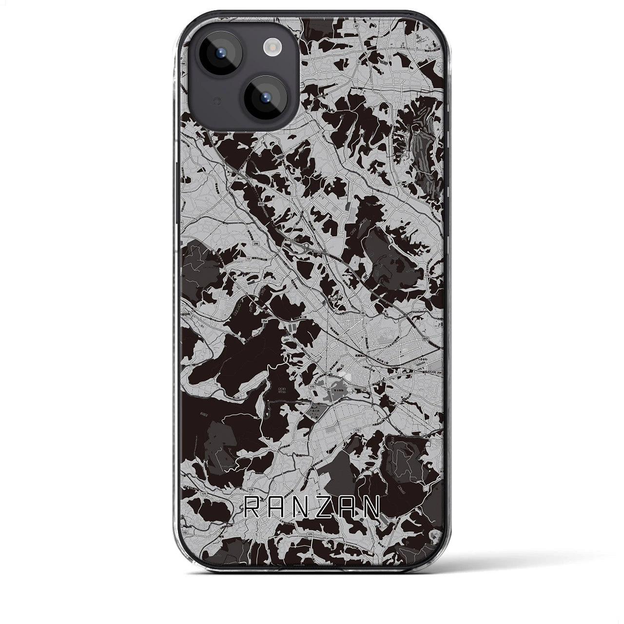 【嵐山(埼玉県)】地図柄iPhoneケース(クリアタイプ)