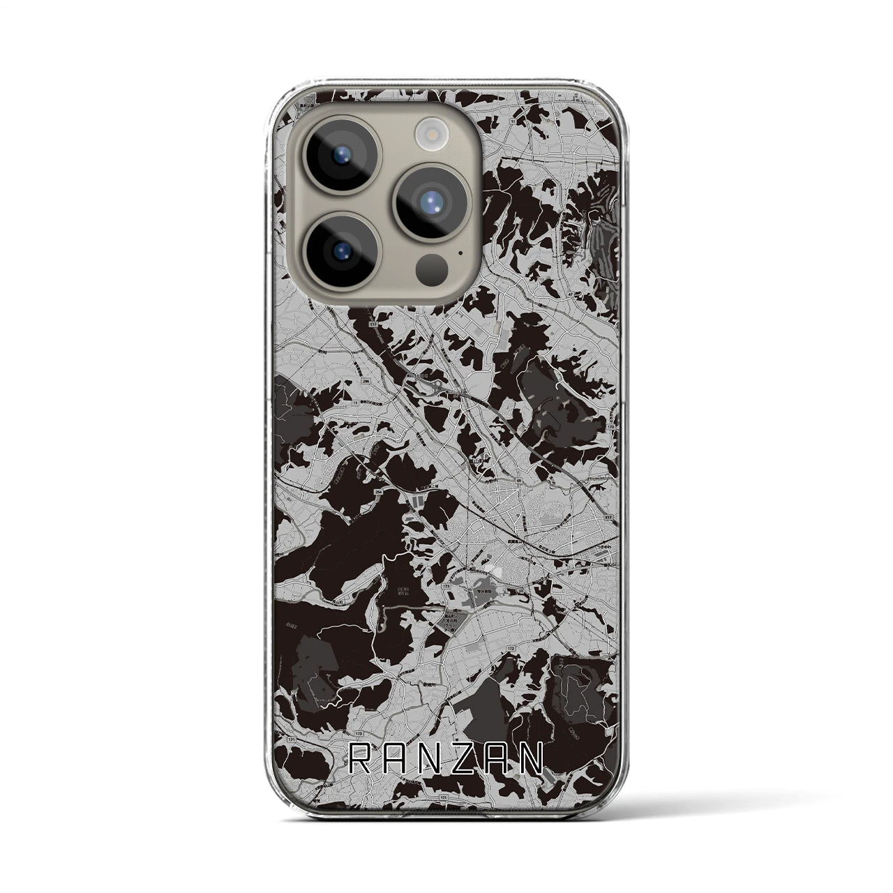 【嵐山(埼玉県)】地図柄iPhoneケース(クリアタイプ)