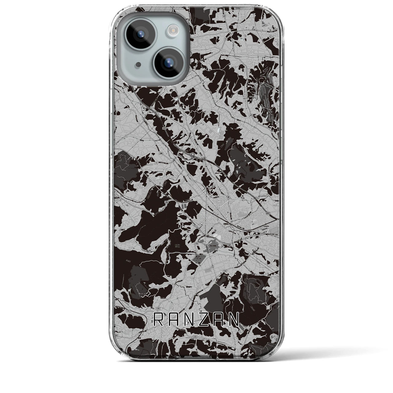 【嵐山(埼玉県)】地図柄iPhoneケース(クリアタイプ)