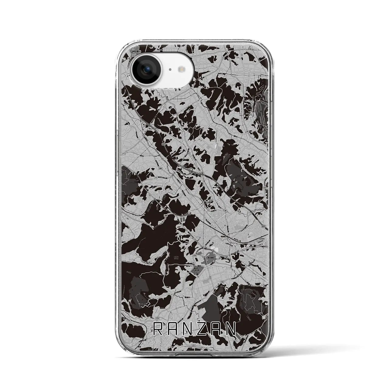 【嵐山(埼玉県)】地図柄iPhoneケース(クリアタイプ)