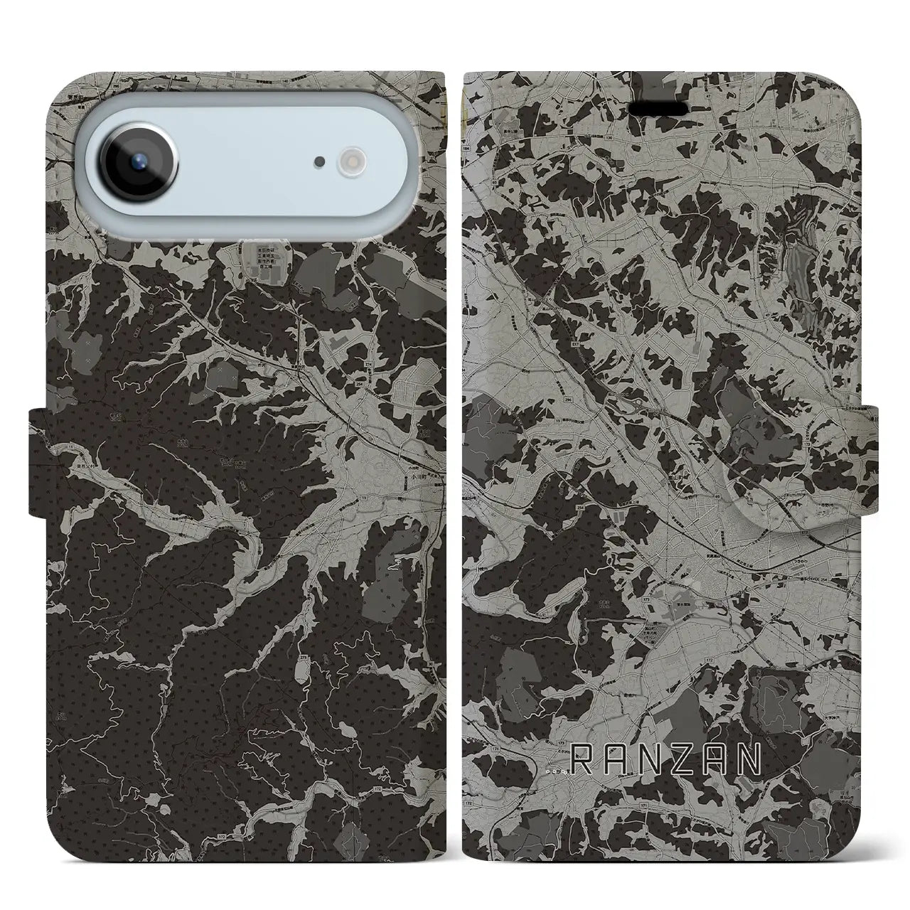 【嵐山(埼玉県)】地図柄iPhoneケース(手帳タイプ)