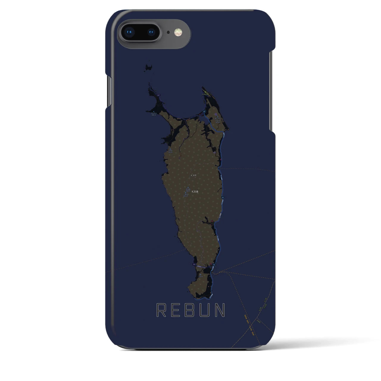 【礼文(北海道)】地図柄iPhoneケース(バックカバータイプ)