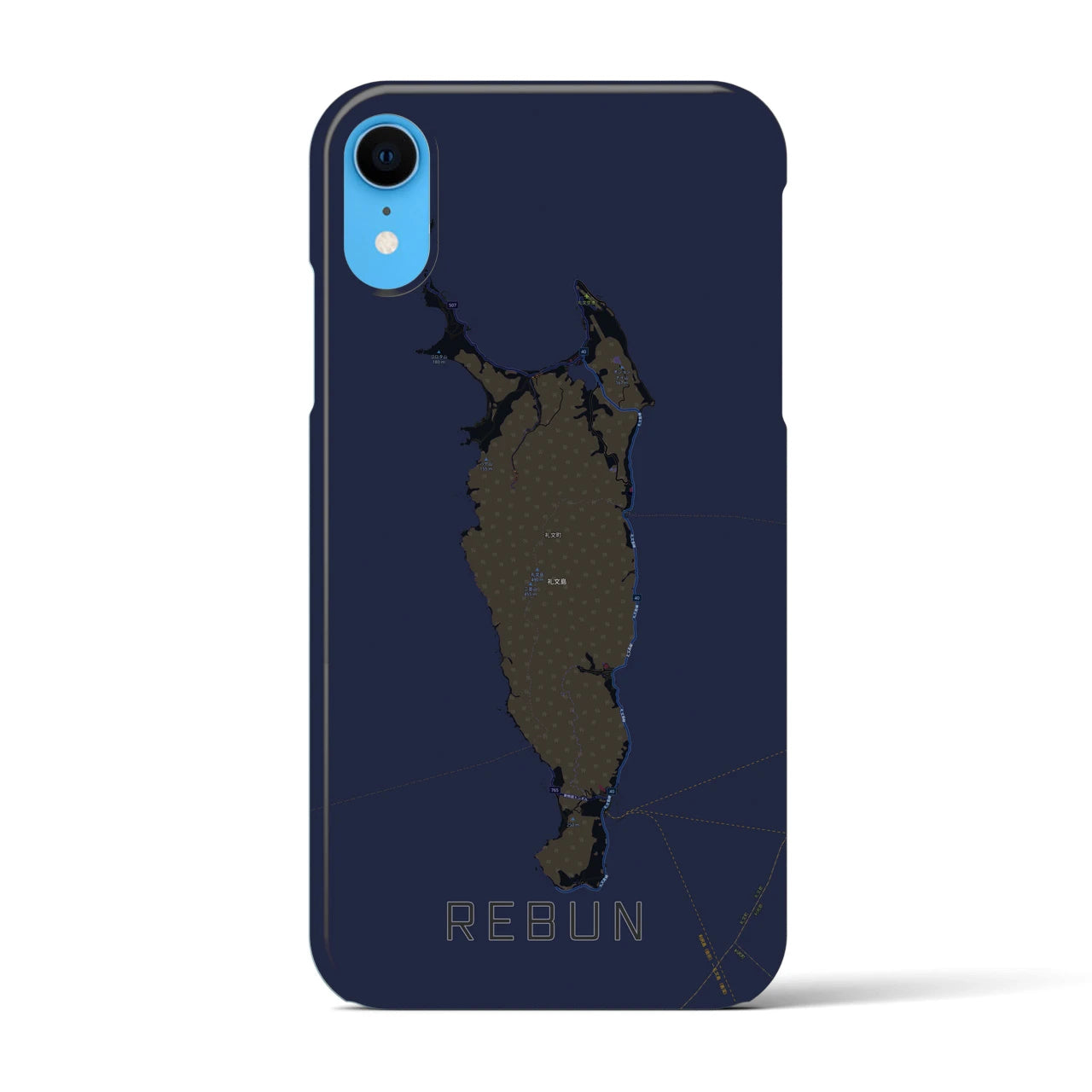 【礼文(北海道)】地図柄iPhoneケース(バックカバータイプ)