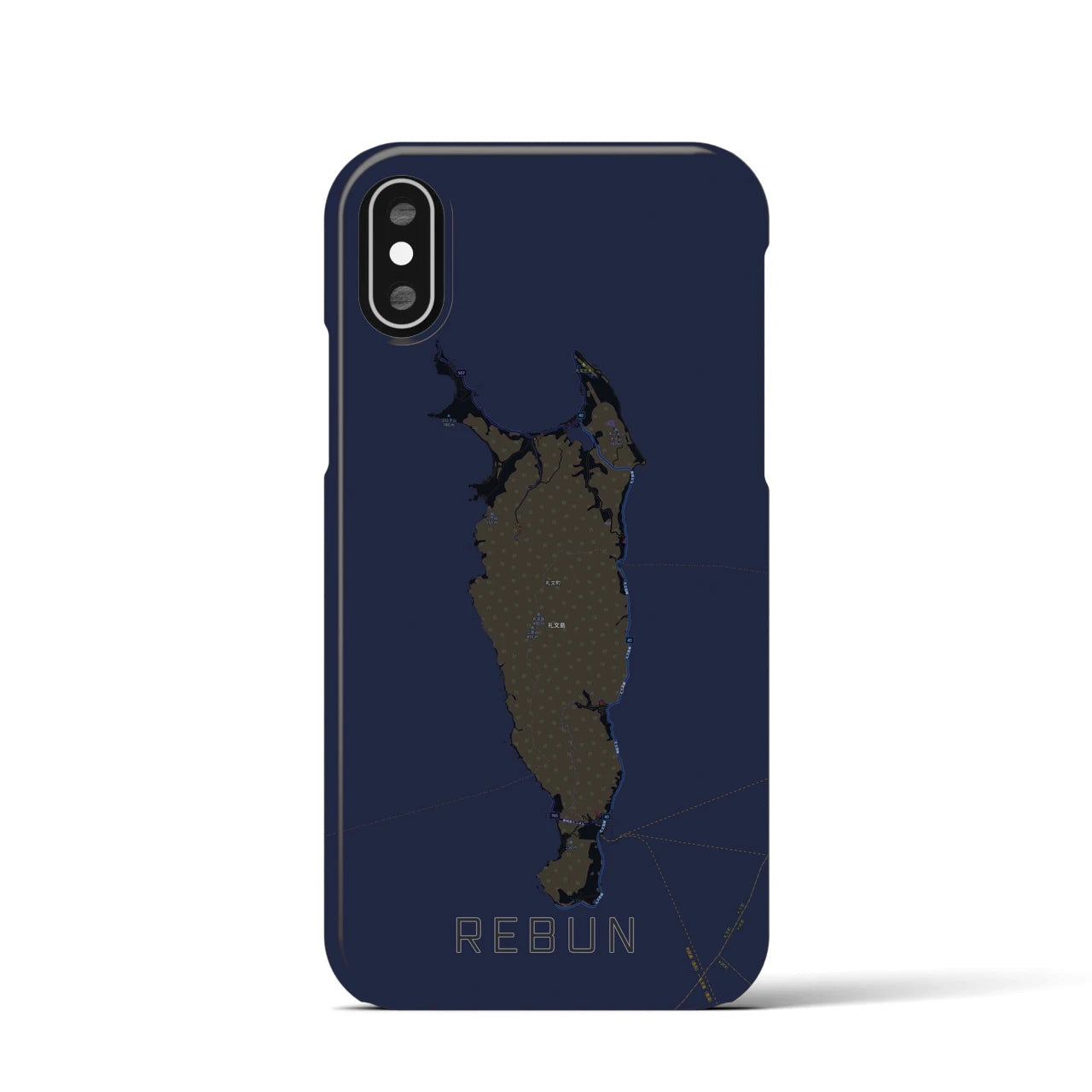 【礼文(北海道)】地図柄iPhoneケース(バックカバータイプ)