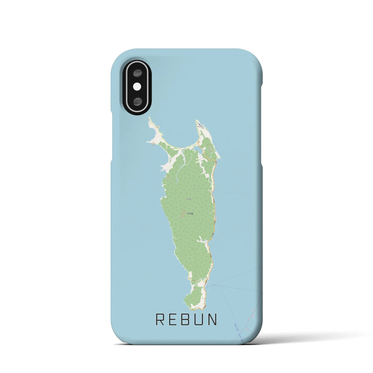 【礼文(北海道)】地図柄iPhoneケース(バックカバータイプ)