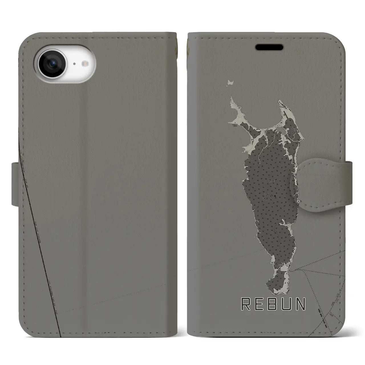 【礼文(北海道)】地図柄iPhoneケース(手帳タイプ)