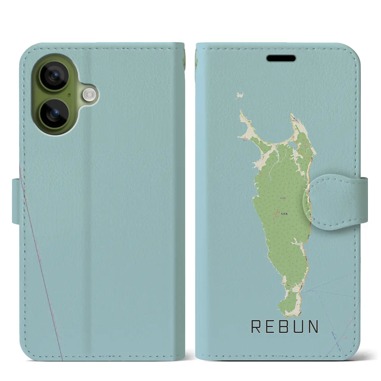 【礼文(北海道)】地図柄iPhoneケース(手帳タイプ)