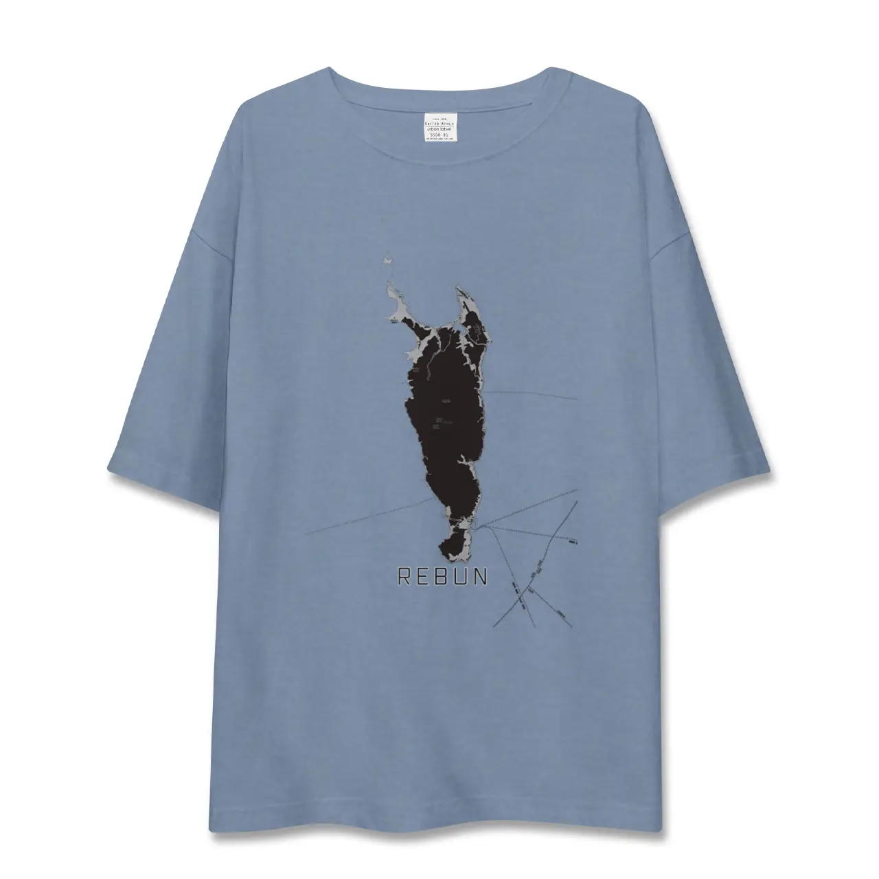 【礼文(北海道)】地図柄ビッグシルエットTシャツ