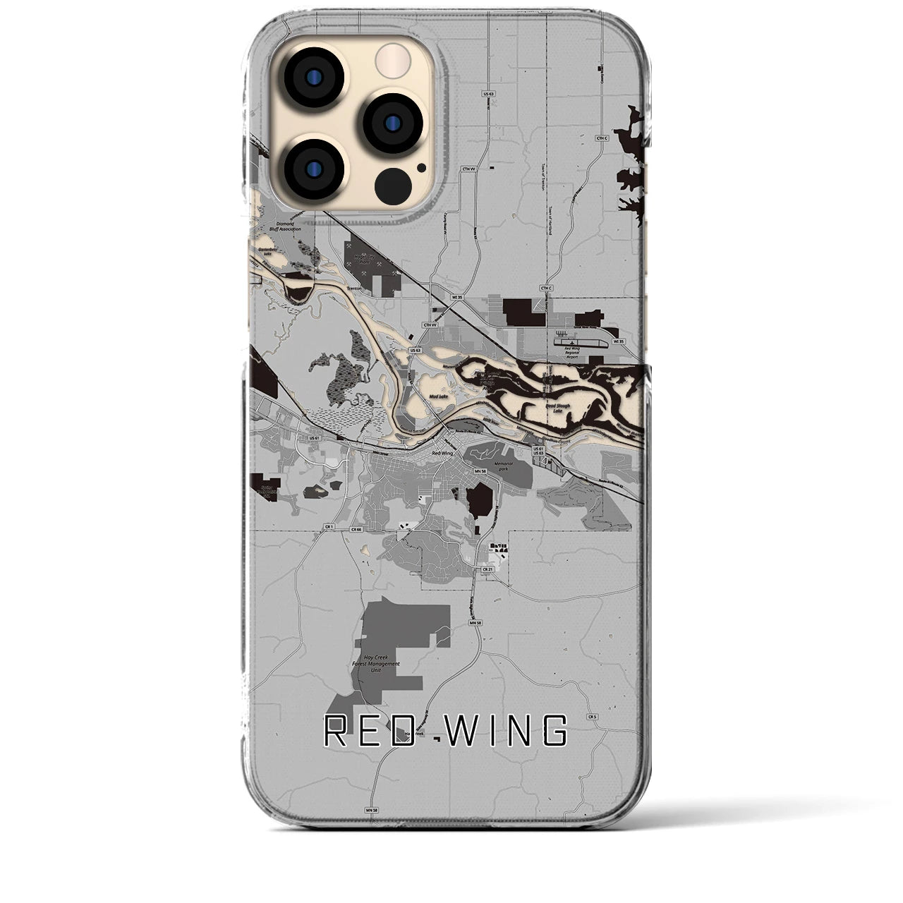 【レッドウイング(アメリカ)】地図柄iPhoneケース(クリアタイプ)