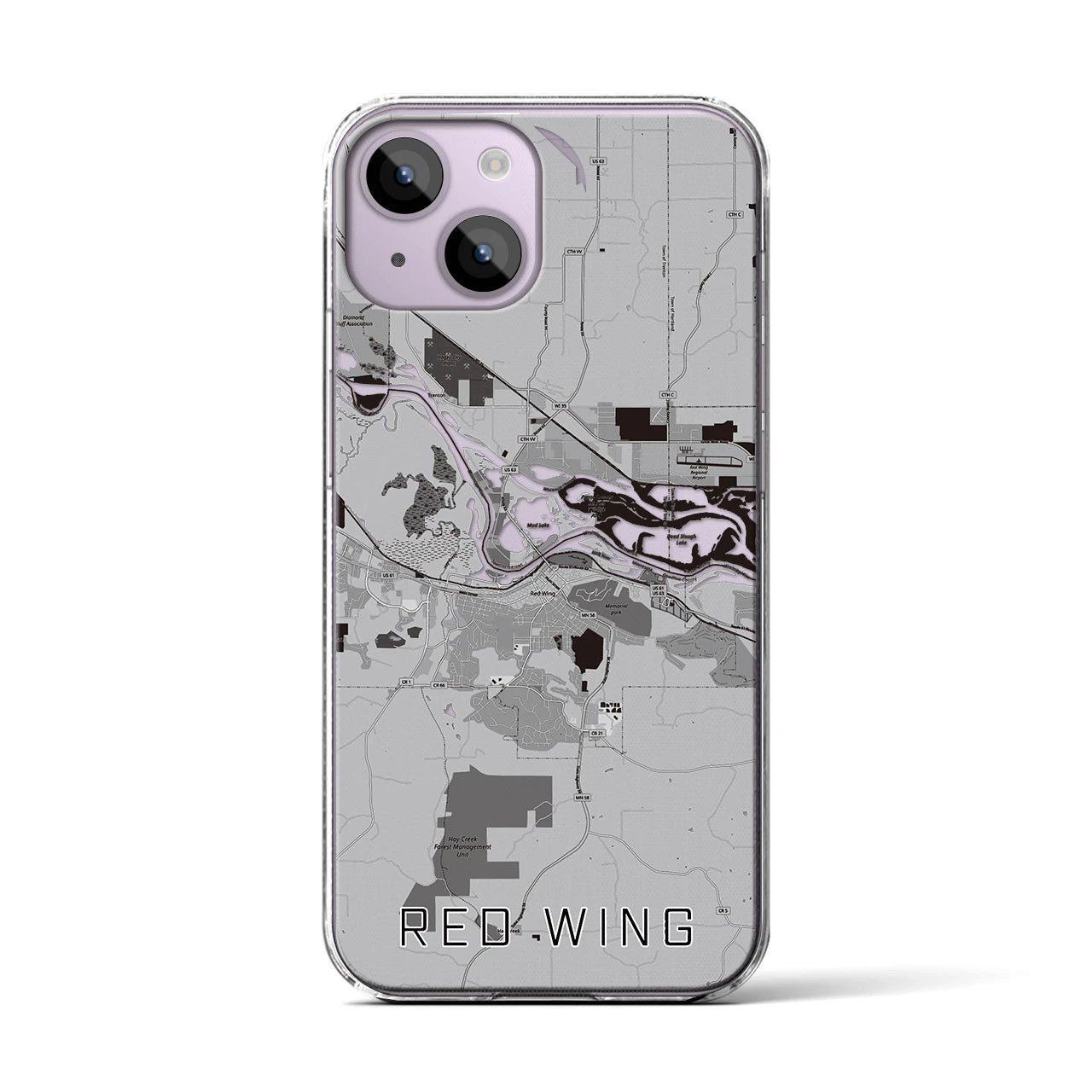 【レッドウイング(アメリカ)】地図柄iPhoneケース(クリアタイプ)