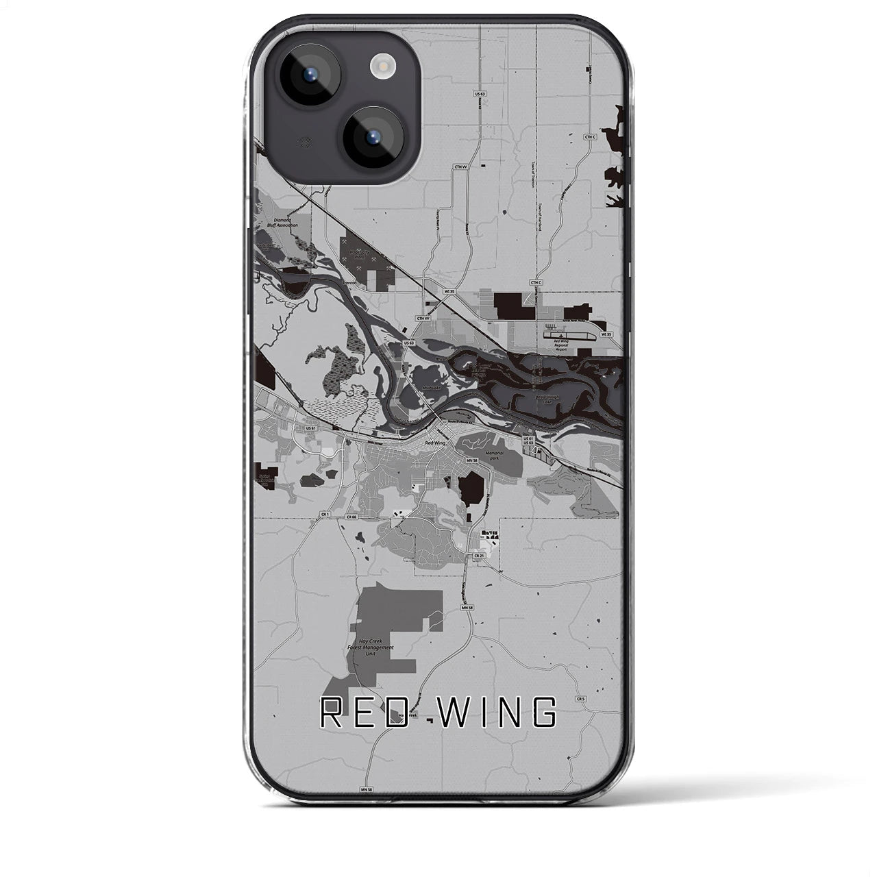 【レッドウイング(アメリカ)】地図柄iPhoneケース(クリアタイプ)