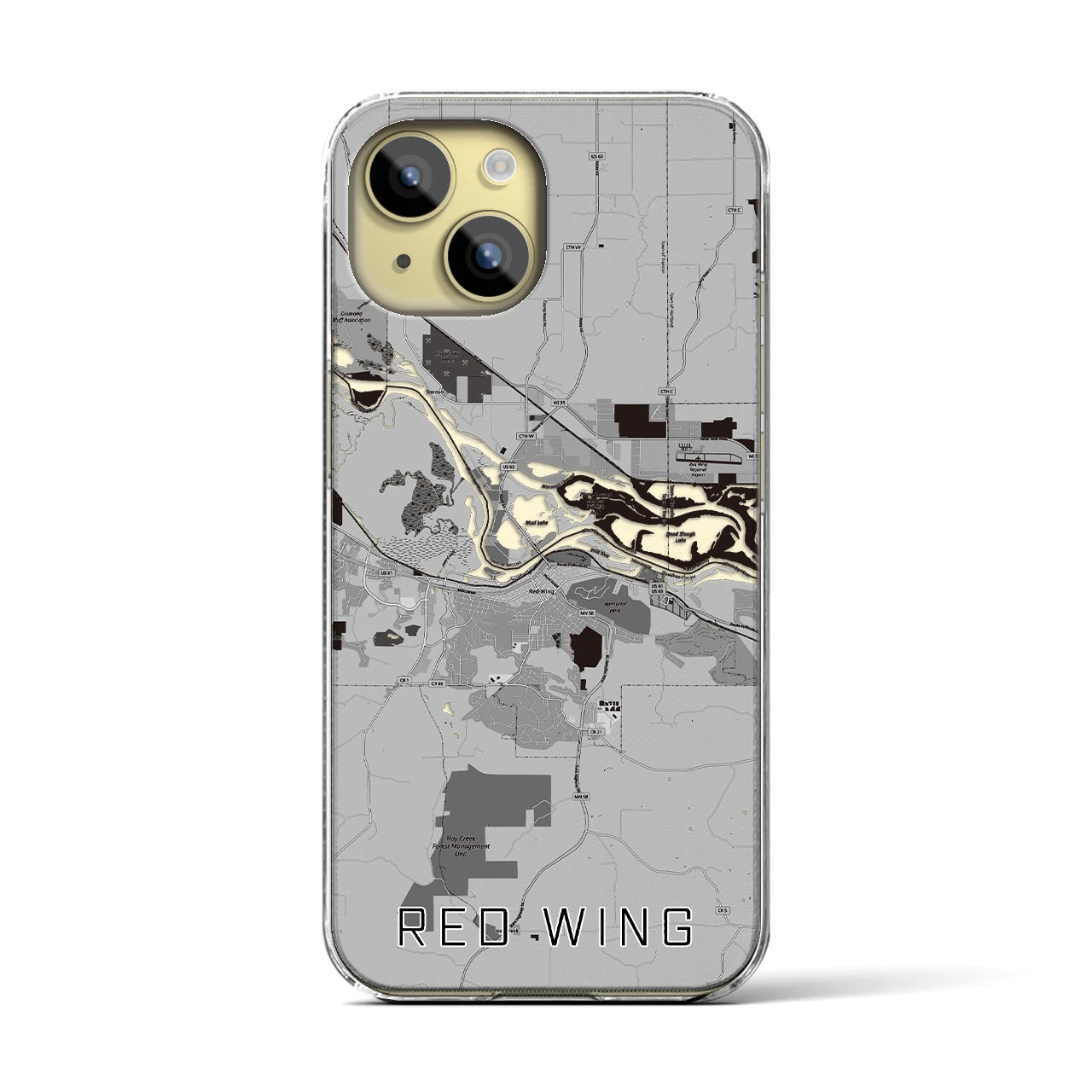 【レッドウイング(アメリカ)】地図柄iPhoneケース(クリアタイプ)