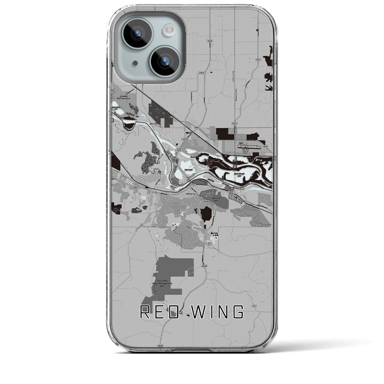 【レッドウイング(アメリカ)】地図柄iPhoneケース(クリアタイプ)
