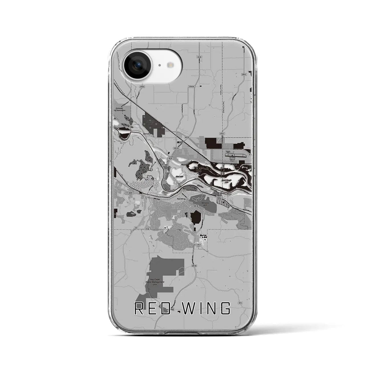 【レッドウイング(アメリカ)】地図柄iPhoneケース(クリアタイプ)