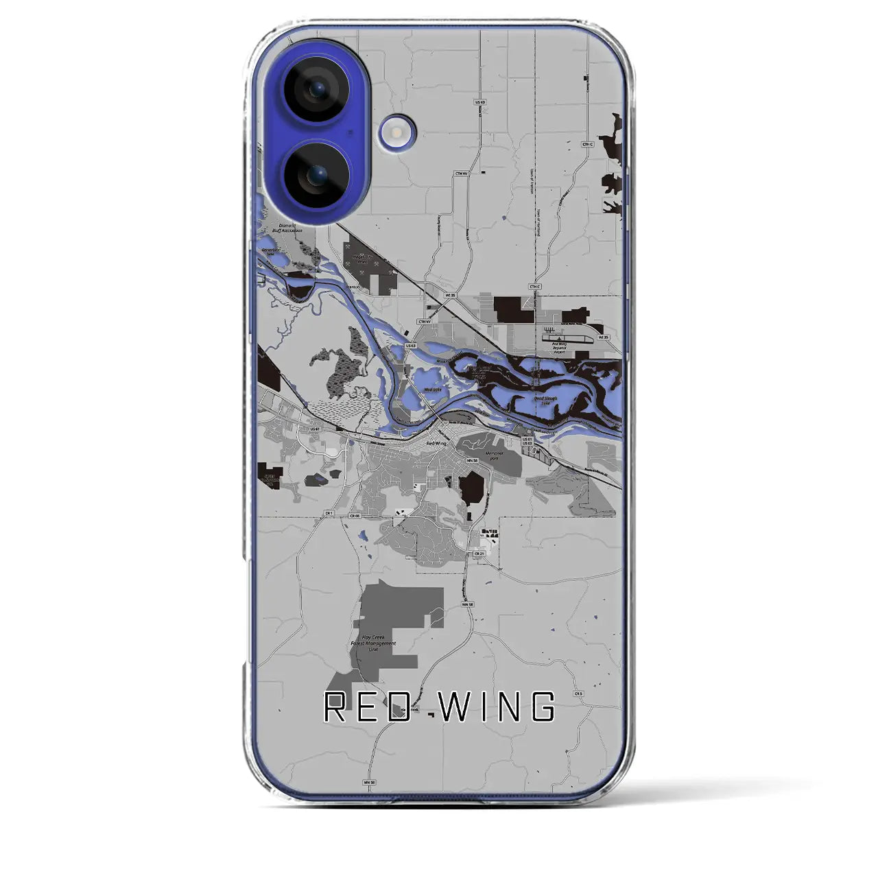 【レッドウイング(アメリカ)】地図柄iPhoneケース(クリアタイプ)