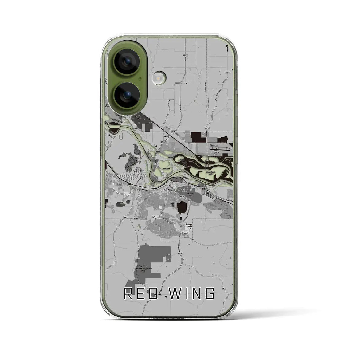 【レッドウイング(アメリカ)】地図柄iPhoneケース(クリアタイプ)モノトーン・iPhone 17 Pro Max 用