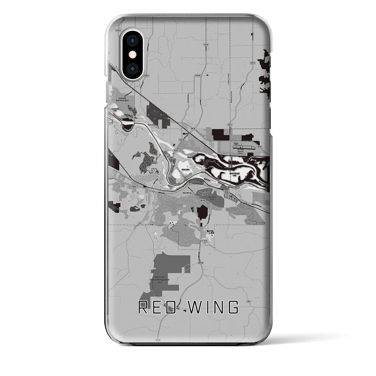 【レッドウイング(アメリカ)】地図柄iPhoneケース(クリアタイプ)