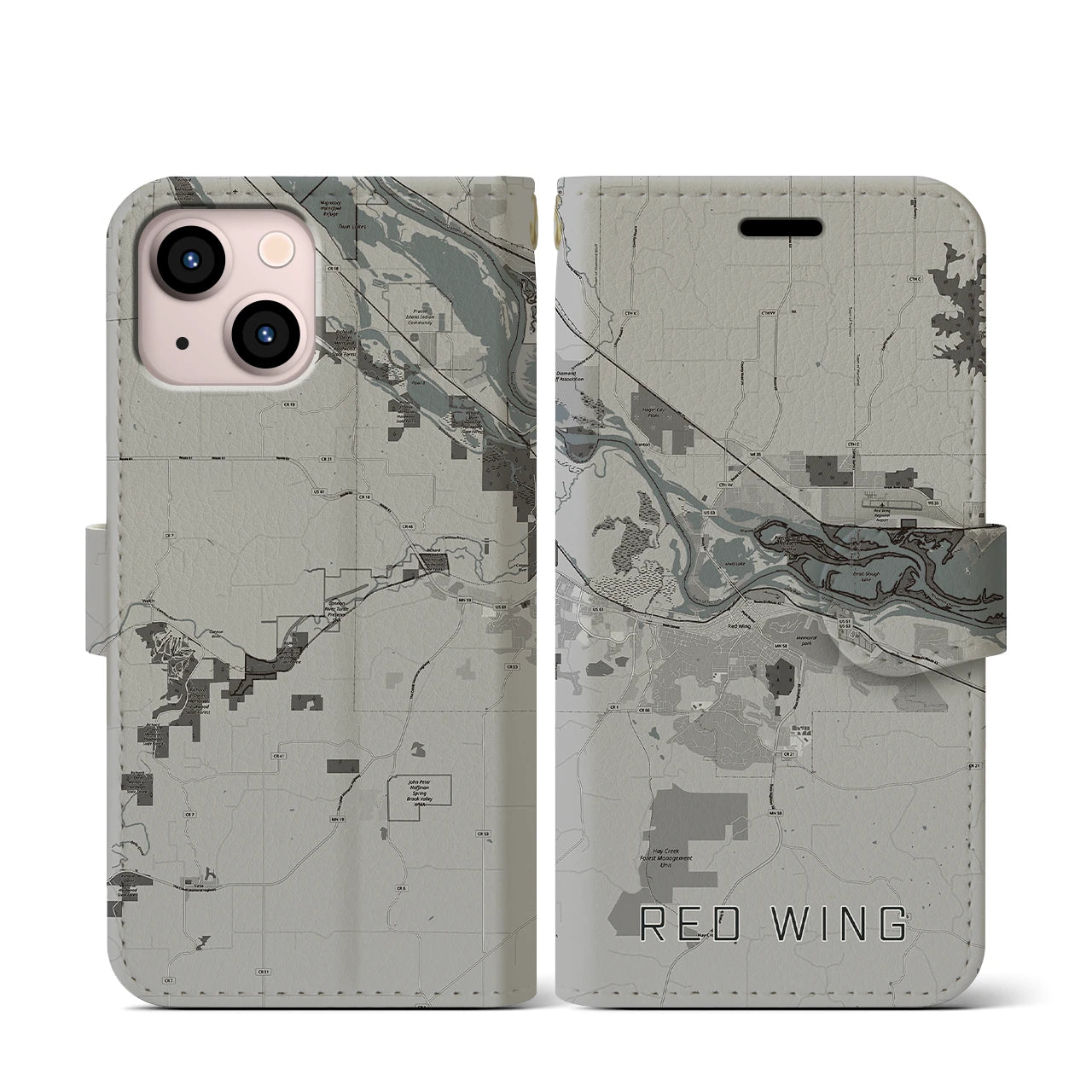 【レッドウイング(アメリカ)】地図柄iPhoneケース(手帳タイプ)